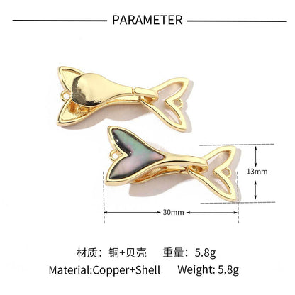 Butterfly shell copper zircon removable connecting buckle