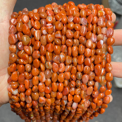 6-8M natural Nanhong agate irregular loose beads