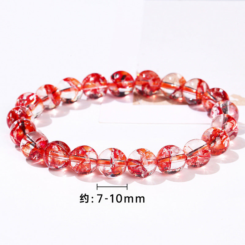 Optimized natural red Asai crystal bracelet