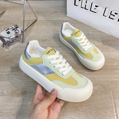 Women's thick-soled white shoes, thin and breathable casual shoes