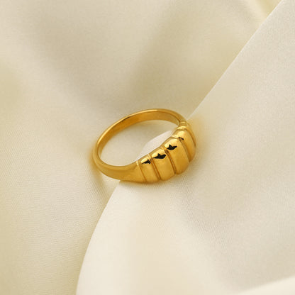 Croissant ring electroplated 18k gold