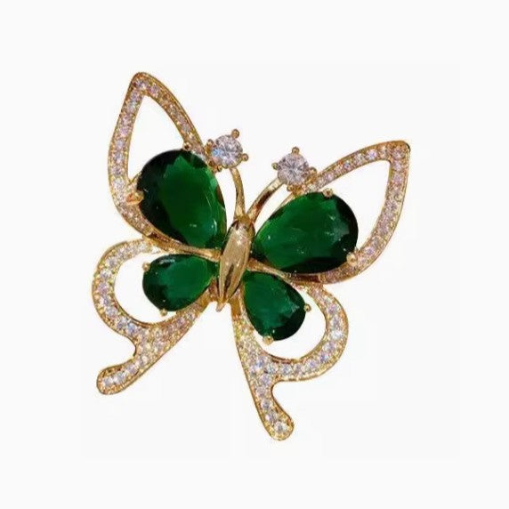 Grandmother Green Butterfly Brooch