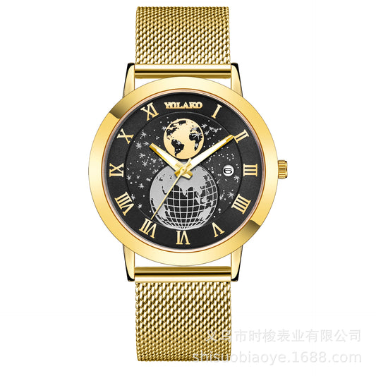 Men's mesh with calendar watch wholesale