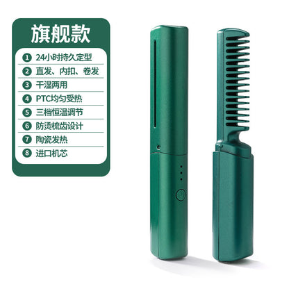 LCD charging straight hair comb ceramic heating