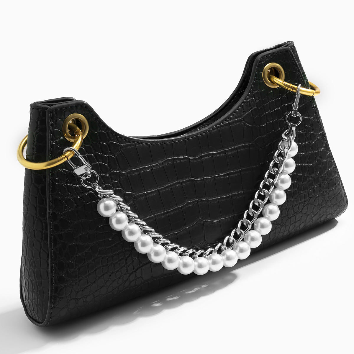 Aluminum chain Handbag Beaded shoulder chain