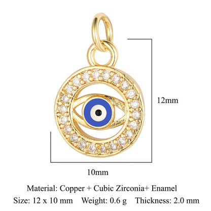 Seven Beads Devil's Eye Copper Zircon Pendant