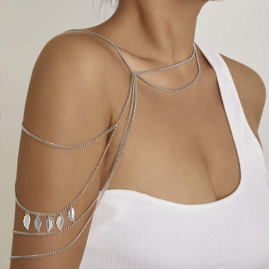 Personalized leaves ethnic style body chain