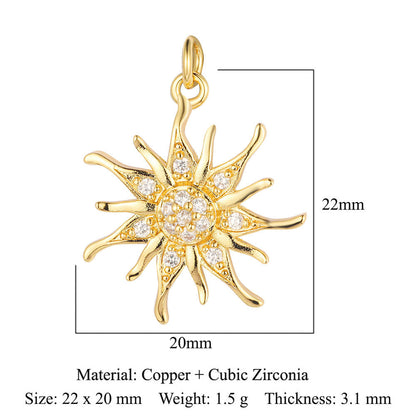 Star Eye Sun Copper Zircon Pendant