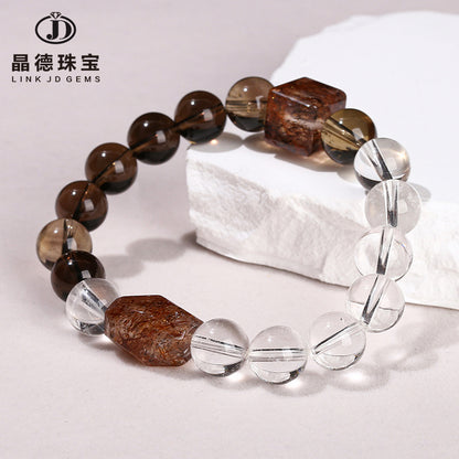 7A Natural Tea Crystal White Crystal Bracelet