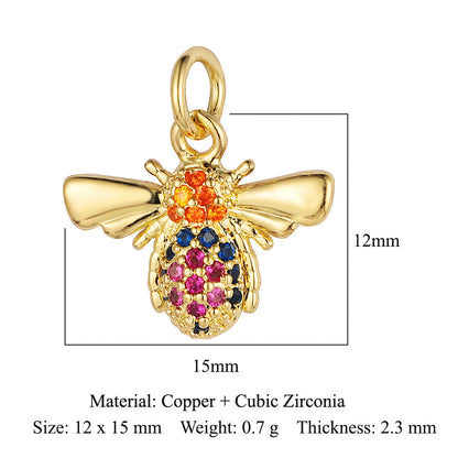 Butterfly Bee Elephant Copper Zircon Pendant