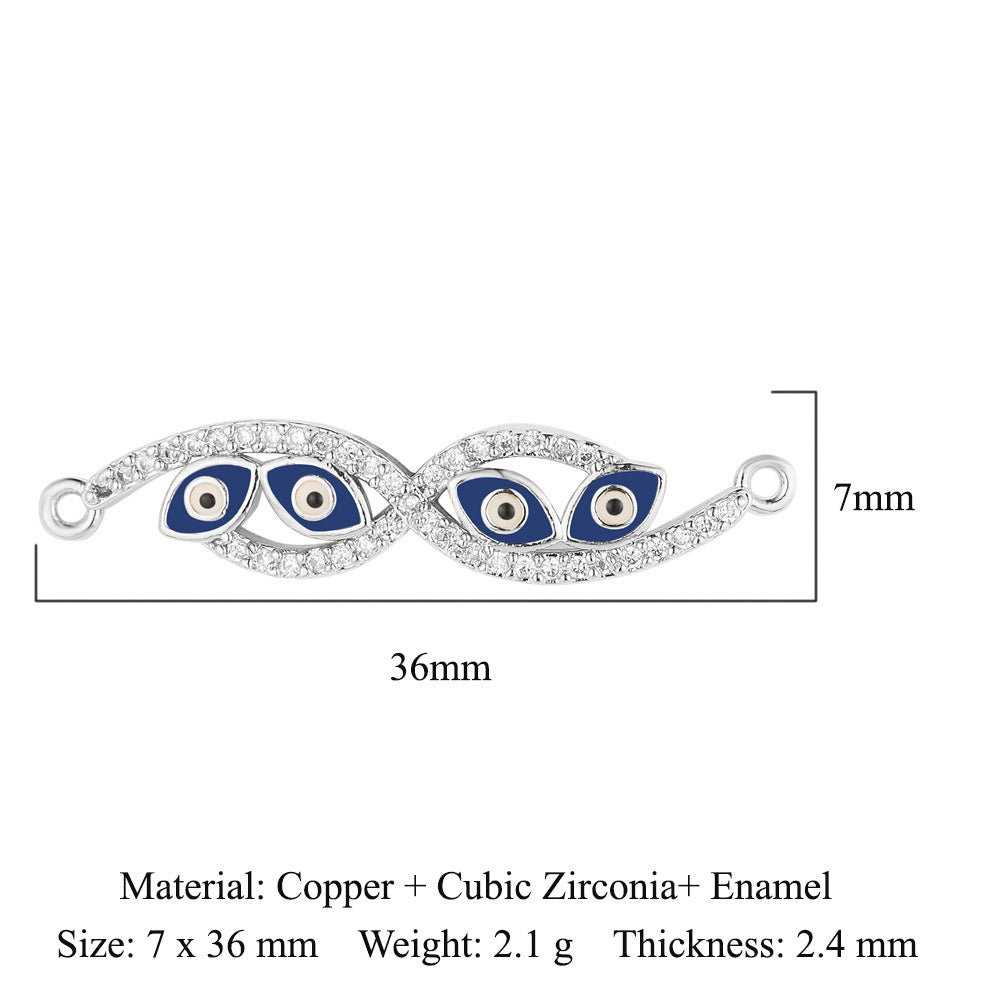 Dripping oil eyes copper zircon pendant eye mask DIY