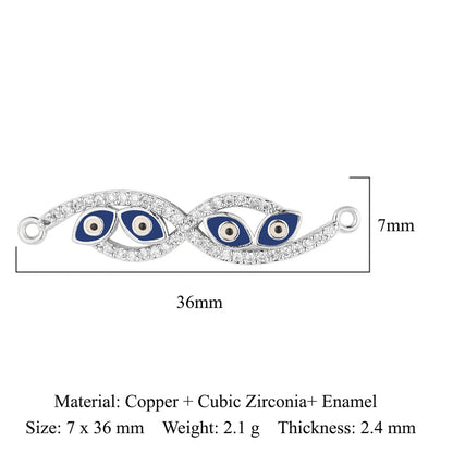 Dripping oil eyes copper zircon pendant eye mask DIY