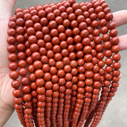 Natural red jasper round beads red stone loose beads