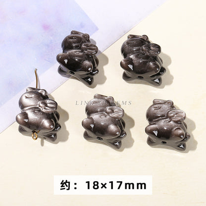 Wholesale of natural silver obsidian carving pendants