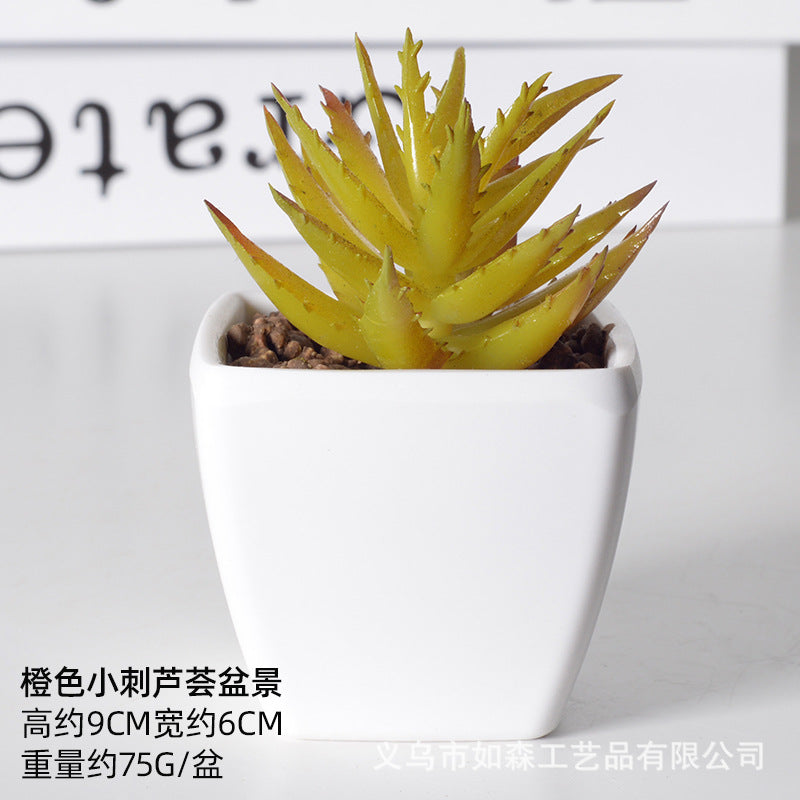 Simulation of succulent plastic bonsai artificial flowers combination