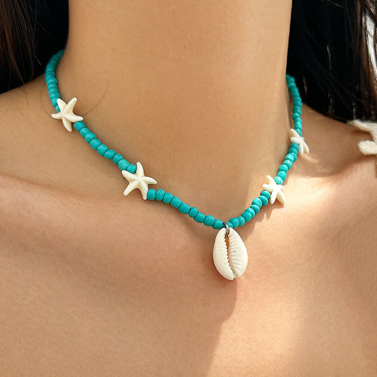 Beaded sea shell versatile necklace