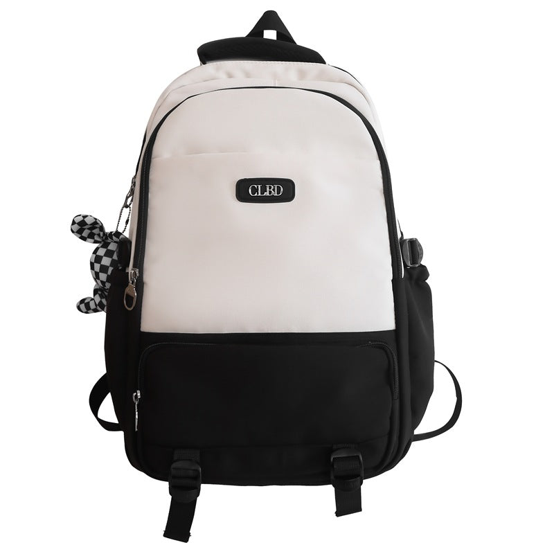 Solid color all-match campus student backpack