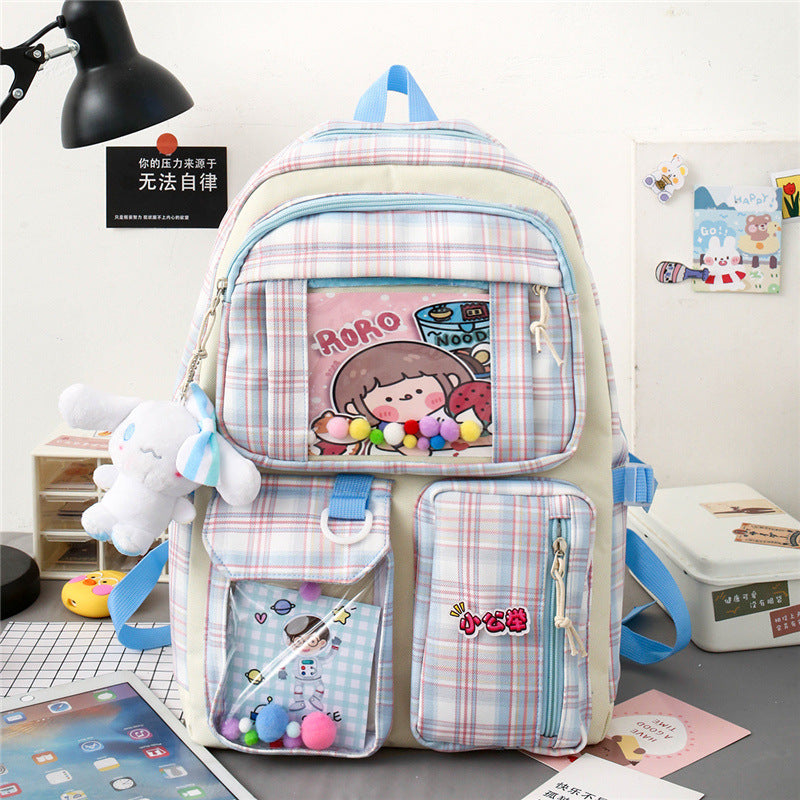 fashion 4-piece large capacity student backpack