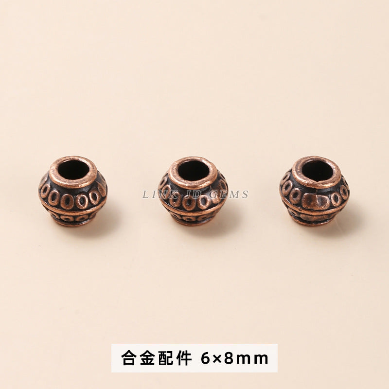 Tibetan silver zinc alloy disc with diamond bead spacer accessories