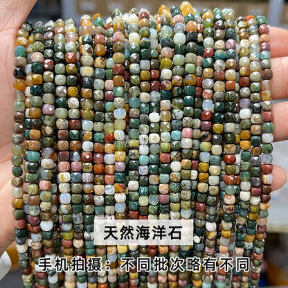 4Mm crystal agate square loose beads