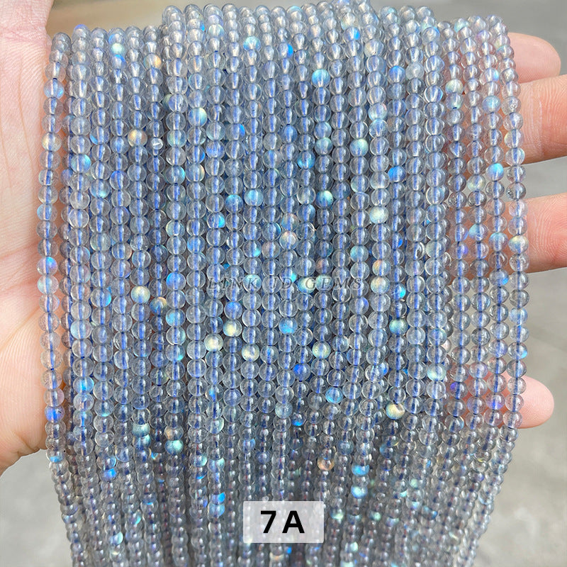 3-4Mm Natural 7A Gray Moonlight Loose Beads