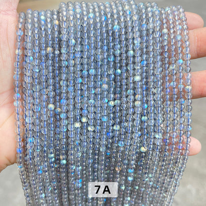 3-4Mm Natural 7A Gray Moonlight Loose Beads