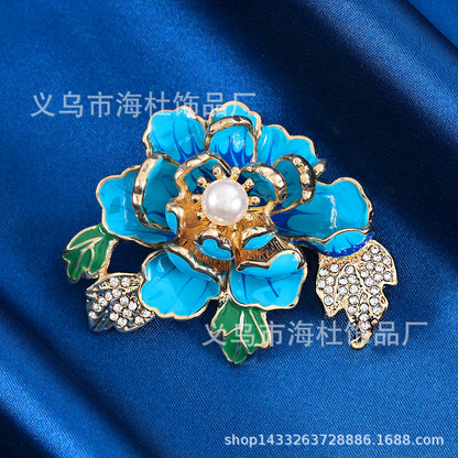 Three-dimensional Peony Brooch