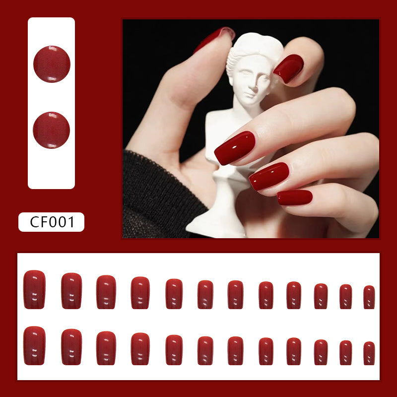 Glossy Solid Color Square Nails