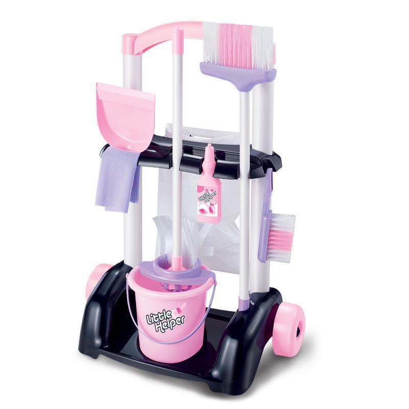 Children's Pretend Play Cleaning Toy Set for Girls: Simulated Vacuum Cleaner, Baby Tool Kit for Cleaning and Sweeping