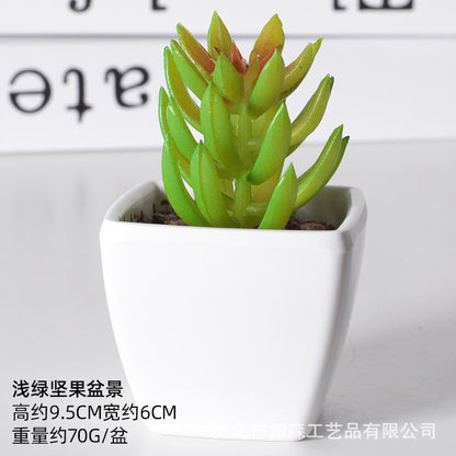 Simulation of succulent plastic bonsai artificial flowers combination