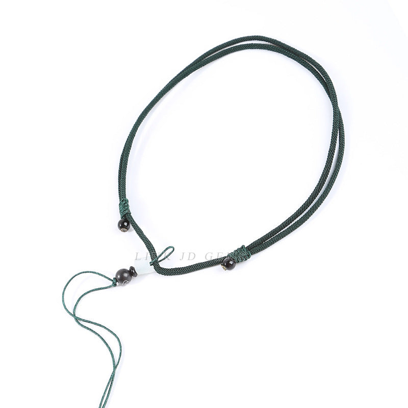 Dark green jadeite necklace rope