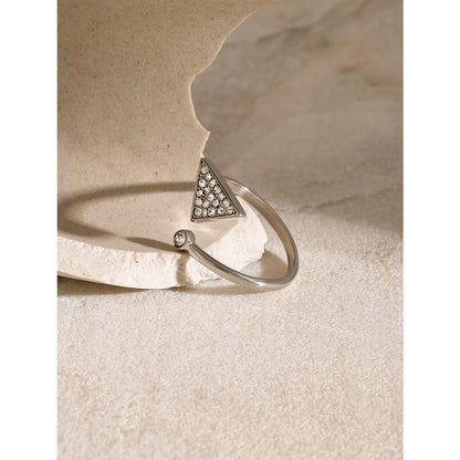 Triangle rhinestone ring