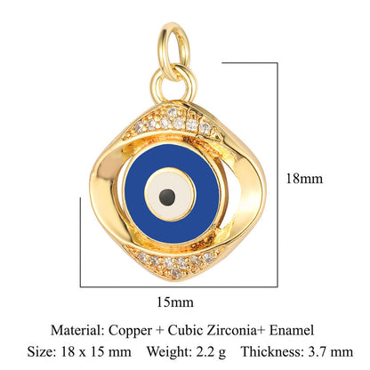 Seven Beads Devil's Eye Copper Zircon Pendant