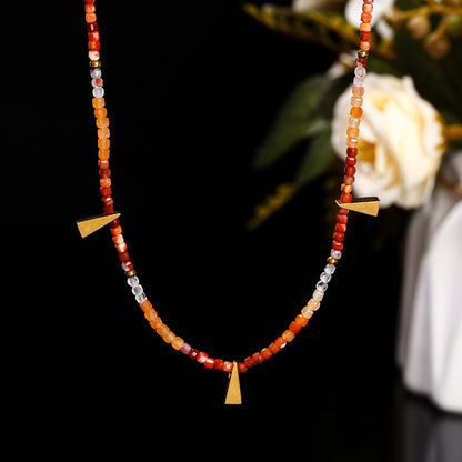 Natural red Dongling YuNan red agate necklace