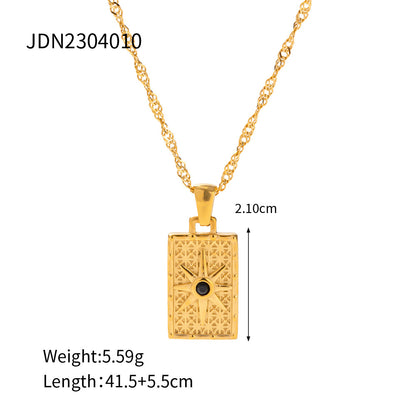 Double-sided square pendant necklace