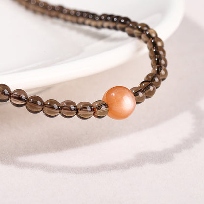 7A Natural Tea Crystal Orange Moonstone Bracelet