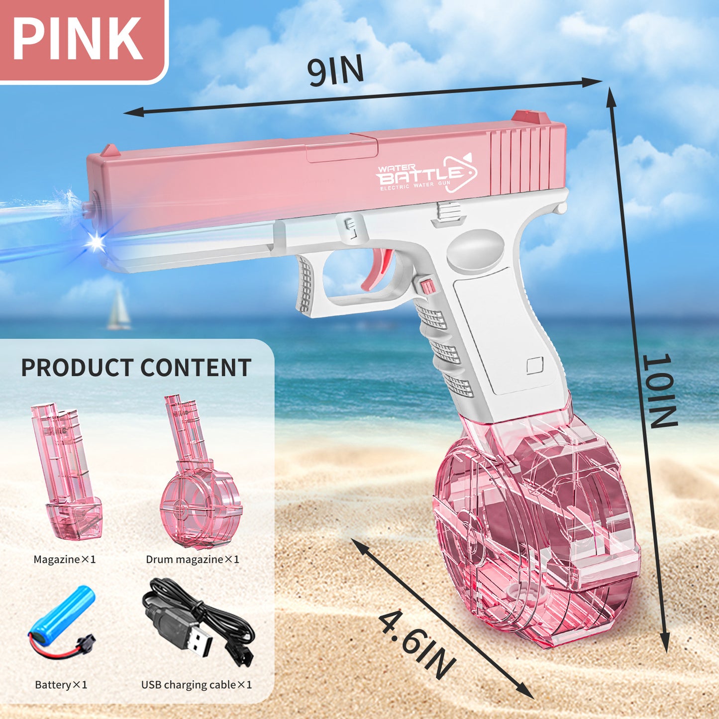 Rechargeable Automatic Water Gun, Large Capacity