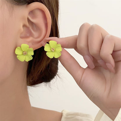 Flower stud earrings girlish temperament