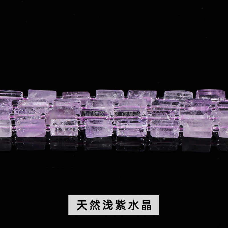 Natural stone crystal cut round tube beads loose beads