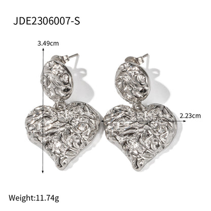 Zircon Lava Forged Heart Earrings