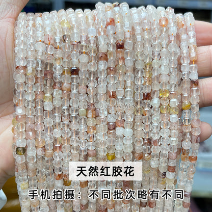 4Mm crystal agate square loose beads