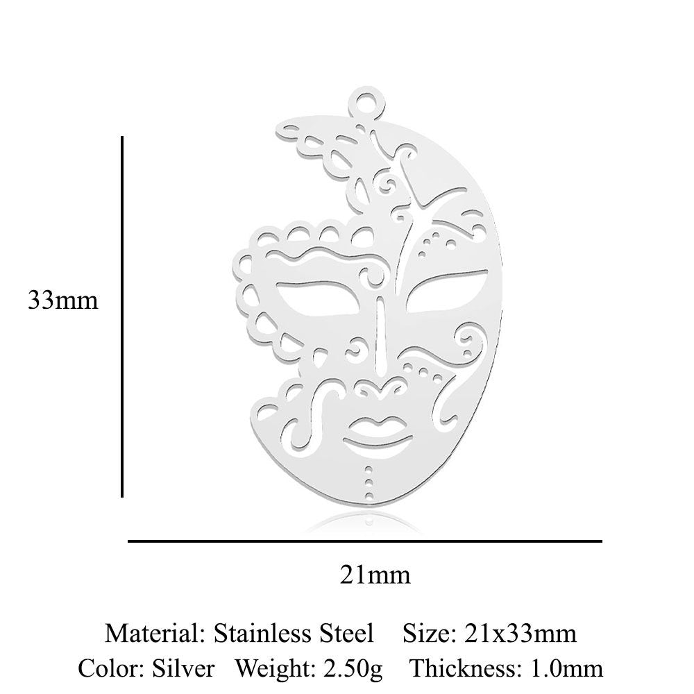 5 pcs/titanium-covered steel pendant map tree of life connection accessories