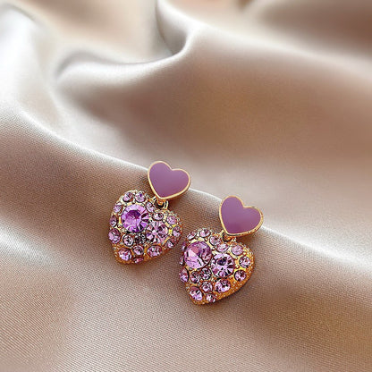 Purple love earrings fashion