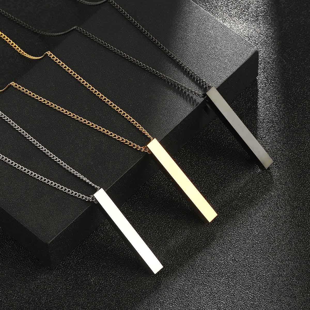 Stainless steel three-dimensional long necklace