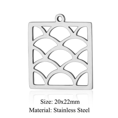 5 pcs/pack triangular titanium steel pendant with pattern