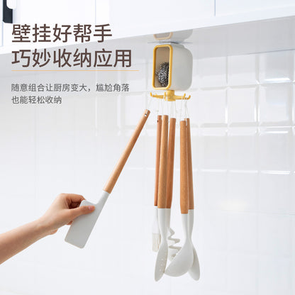 Rotating Hook Kitchen Organizer (Wall-Mounted)