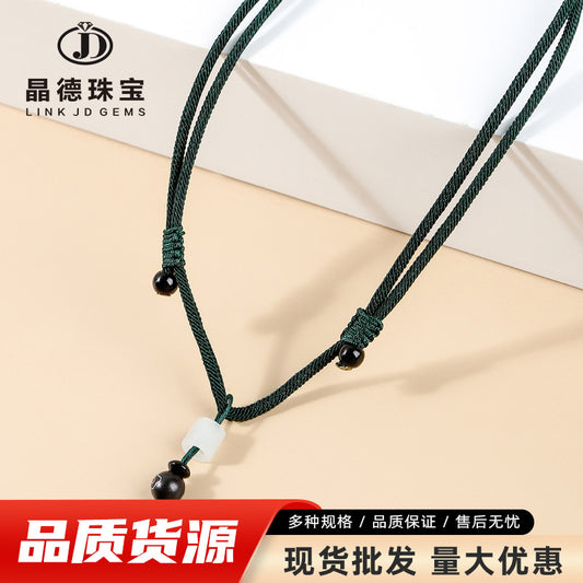 Dark green jadeite necklace rope