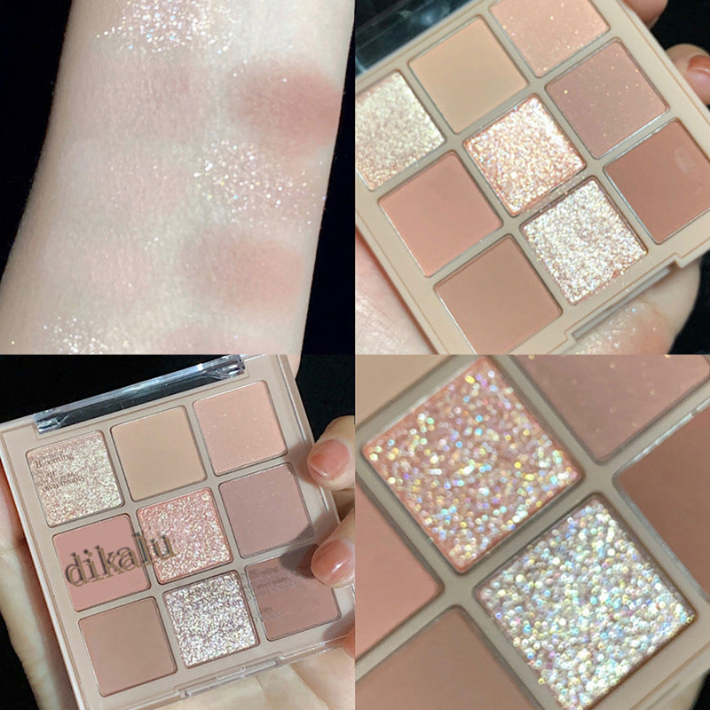 Paleta de sombras de ojos de copo de nieve con purpurina de 9 colores 