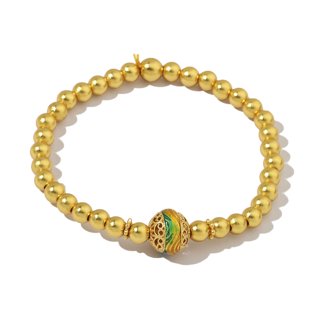 Plated 24K real gold love sand gold beaded bracelet