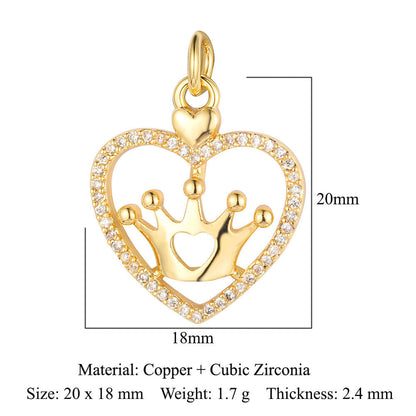 Love Lock Cross Heartbeat Crown Pendant Accessories